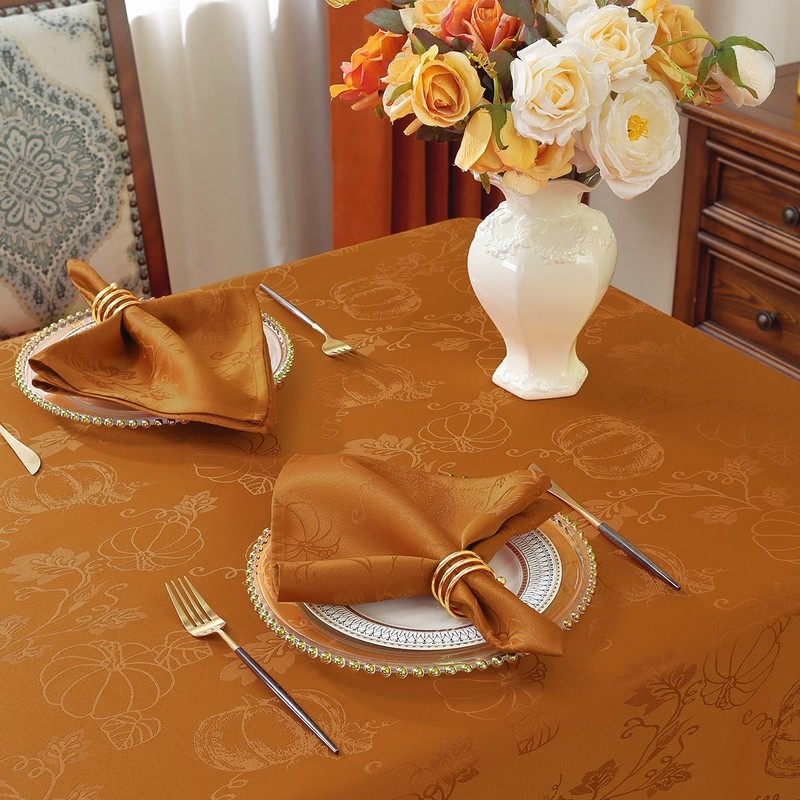 SASTYBALE Thanksgiving Tablecloths for Rectangle Tables Jacquard Fall Table Cloth