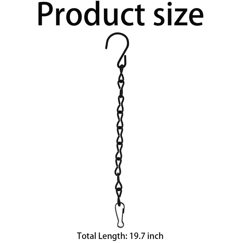 Hanging Chain Set with Hooks, 4 Pack, Black, for Bird