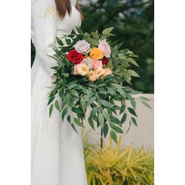 MOEFAL 4Pcs 27.56” Italian Ruscus Artificial Greenery Branches, Realistic Fake Greenery for Wedding Bouquets, DIY Centerpieces, and Home Décor