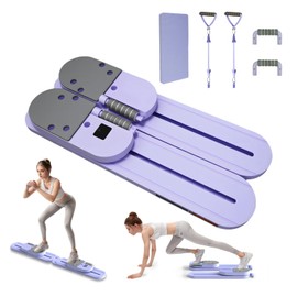 Pilates Board, Pilates Reformer Set with Resistance Bands and Detachable Push-up Handles, Timer&Reps&Calorie Display, Upgraded Portable Pilates Machine Full Body for Home Workout, Body Shaping