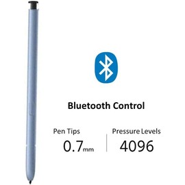 Galaxy S22 Ultra S Pen Replacement [WithBluetooth] Pen 0.7mm Tip, 4096 Pressure Sensor, Air Command Touch-Free Control S22 Ultra 5G All Verisons Stylus Pen+ 5*Tips (Blue)