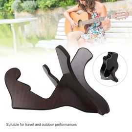 Guitar Stand, Wooden Guitar Holder, Guitar Stand, Wooden X-Frame Structure, Foldable, Lightweight for Travel, Outdoor Performances (Black)