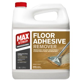 Max Strip Floor Adhesive Remover - 1 Gallon - Professional Fast Working Gel Strips Multiple Layers - Removes Tough Mastics and Construction Adhesives - No Harsh Odor Leaves Surface Clean
