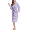 Women Jersey Knit Cotton Flower Housecoat Summer Robe Long Sleeve