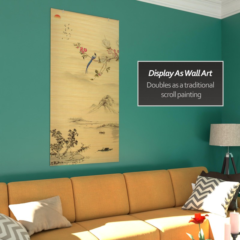 Red Lantern Bamboo Window Shade Blind - Rising Sun 36"