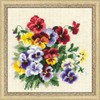 Riolis, Stiefmütterchen-Medley, gezählter Kreuzstich-Kit, 20,3 x 20,3 cm, 14-fädig