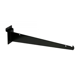 Dazzling Displays 12" Black Slatwall Knife Shelf Bracket with Lip - 10 Pcs - Fits All Slat Panels
