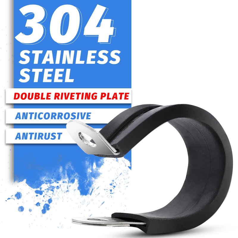 36PCS 1/2" Double Cable Clamps 304 Stainless Steel with Upgraded