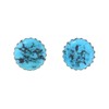 Navajo Blue Turquoise Silver Stud Earrings 10mm Sterling Post Unisex