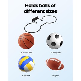 6 Balls Wall Mounted Basketball Rack, 3-Packs Double Hole Design Metal Basketball Holder Wall Mount, Basketball Ball Storage Display Rack for Basketball Soccer Ball Volleyball Football Rugby, Black