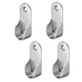 TA-VIGOR Oval Closet Rod End Supports Dia 16mm, Zinc Alloy 4Pcs Wardrobe Hanging Rail Rod Fittings Wardrobe Flange Bracket Holder