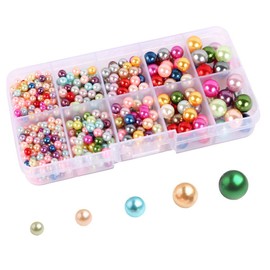 About 1000pcs/box Colorful Pearl Imitation Beads No Hole Imitation Beads for Handmade Crafts