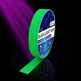 EDSRDRUS Heavy Duty Black Light Tape Blacklight Tape Bright Fluorescent Colors 1/2, 1inch Width Total 45ft Super Bright for Birthday Glow Party Stage