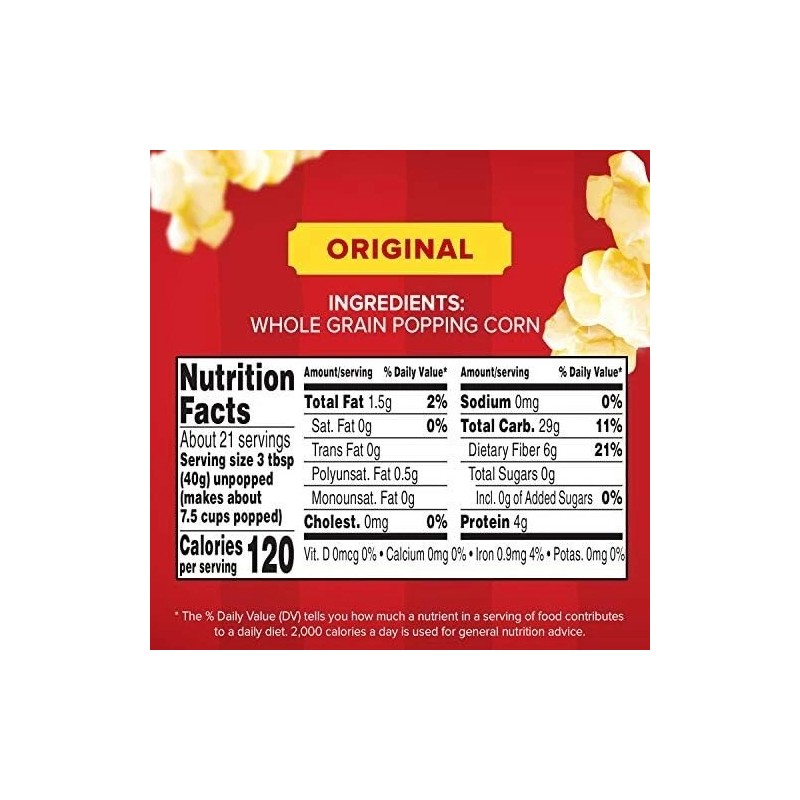 Orville Redenbacher’S Original Gourmet White Popcorn Kernels, 30 Ounce Pack