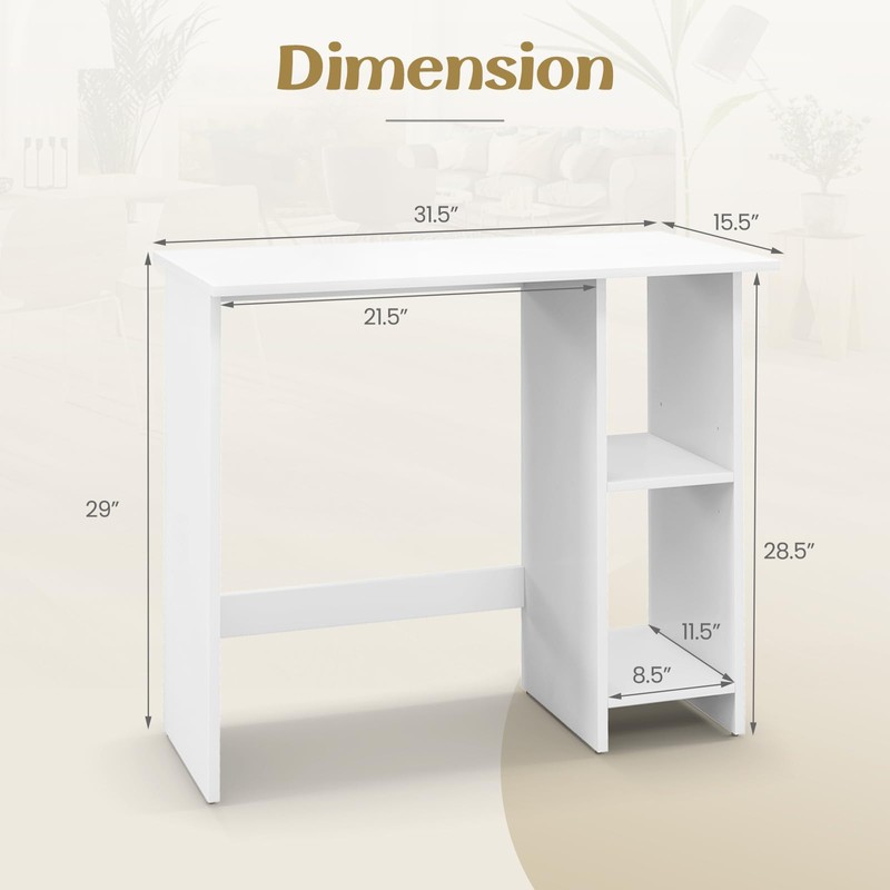 IFANNY Computer Desk, 31.5’’ Writing Desk with Storage Shelves, Kids