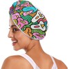 Doodle Flowers - Toallas de secado de cabello con botón