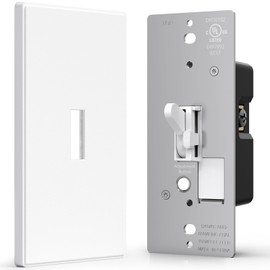 AIDA Digital Toggle Dimmer Switch for Dimmable LED, CFL & Incandescent Bulbs, Single Pole/3-Way, Screwless Wall Plate Included, UL Listed, No Neutral Wire, Matte White (1 Pack)