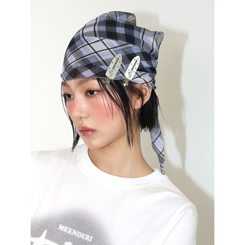 Minduri Mindery SHEER CHECK SCARF - BLACK
