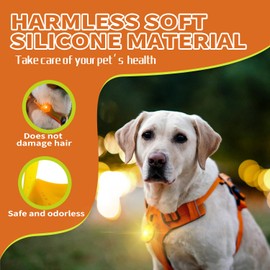 LaRoo Dog LED Light 4 Modes,Dog Silicon Waterproof Flashing Light Up Pendant Clip on Dog Collar Charms,Safety Blinker Light for Dog Night Walking Outdoor Sport