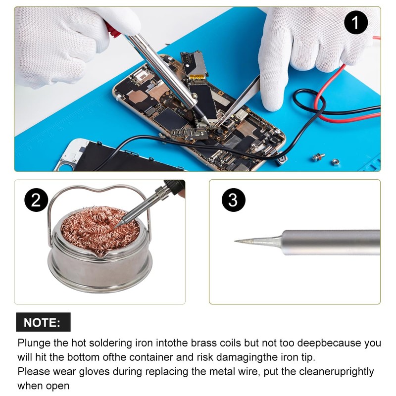 Welding Soldering Iron Tip Cleaner Kit, Solder Tip with Cleaning