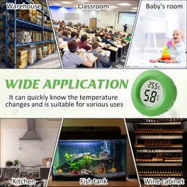 3-Pack LCD Digital Hygrometer Thermometer Hydrometer Humidity Meter Indoor Outdoor Mini Round Humidity Monitor for Humidors Greenhouse Garden Cellar Basement Home Office(Green)