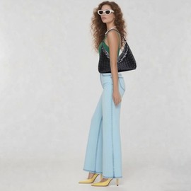 Woven Tote Handbag for Women Vegan Leather Purses, Top-handle Bag, Underarm, Trendy Braided Shoulder Bag Clutch (Light Green)