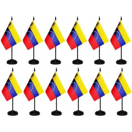 12 Pack Venezuela Desk Flags Set Venezuelan Small Mini Table Office Miniature Desktop Flag Home Office Decoration