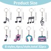 SUPERFINDINGS 32Pcs 8 Styles Music Keychains Musical Note Key Chain