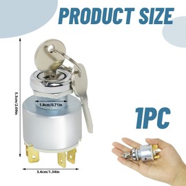 LEIBOCHAO Ignition Switch 12 V, Motorcycle Ignition Coil with 2 Keys, Universal Engine Start Switch Ignition Lock, Car Ignition Switch, Key Switch for Cars Motorcycles Boats