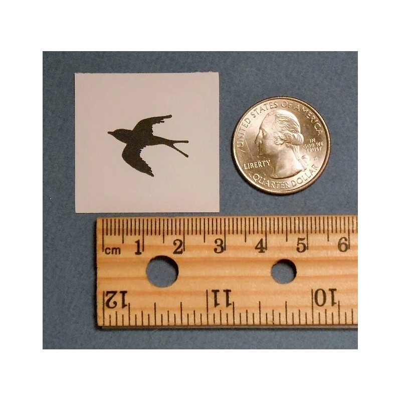 Sweet Grass Stamps Bird flying silhouette UNMOUNTED rubber stamp, accent,