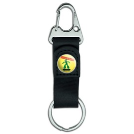 Gumby On Board - Skateboarder Skater Keychain with Leather Fabric Belt Clip-On Carabiner