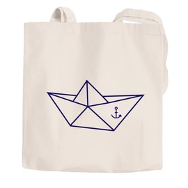 Moonworks® Jute Bag with 2 Long Handles Origami Ship Anchor Natural