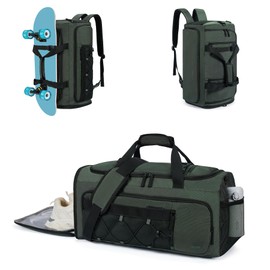 CLUCI Gym Bag for Men & Women, 35L Convertible Travel Sports Duffel Backpack with Shoe Compartment, Waterproof Carry-On for Fitness & Skateboard