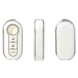 OFFCURVE Car Key Cover Car Key Case Key Fob Cover Car Key Protector with Car Key Fob Compatible with FIAT 500 Lancia Punto Panda Ypsilon Delta Grande Bravo Musa Flip Falten