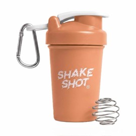 Marrón - Botella agitadora mini de 4 oz para preentrenamiento, creatina, suplementos de cucharada pequeña (no para proteínas) con clip y bola agitadora