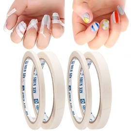 MOLILON 4 Rolls Nail Tape for Nail Art, Self Adhesive Nail Striping Tape French Nail Tip Guide French Tip Nail Stickers Nail French Tip Tool for DIY Decoration (Width 5mm/10mm), Style 1