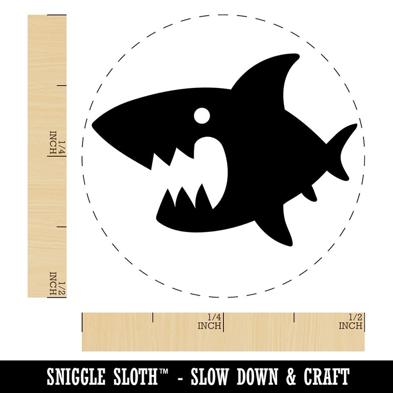 Cute Shark icon Self-Inking Rubber Stamp Ink Stamper for Stamping