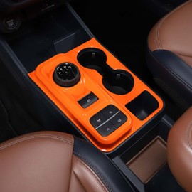 Gear Shift Panel Trim Cover Compatible with Ford Maverick 2022 2023 2024, Cup Holder Central Control Cover Trim Kit Interior Accessories (Orange)