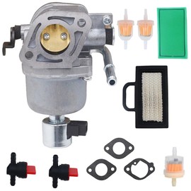 YJGZSVK Carburetor For Briggs Stratton Replaces 697722 699807 699814 401577 441577 441677 Air Pre Filter Fuel Gas Shut Cut Off Valve Carb Engine Tractor