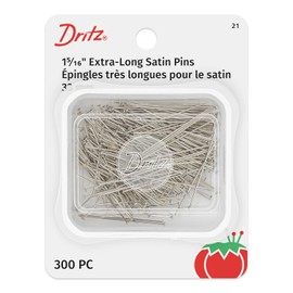 Dritz 21 pines de satén, extralargos, 300 unidades, níquel