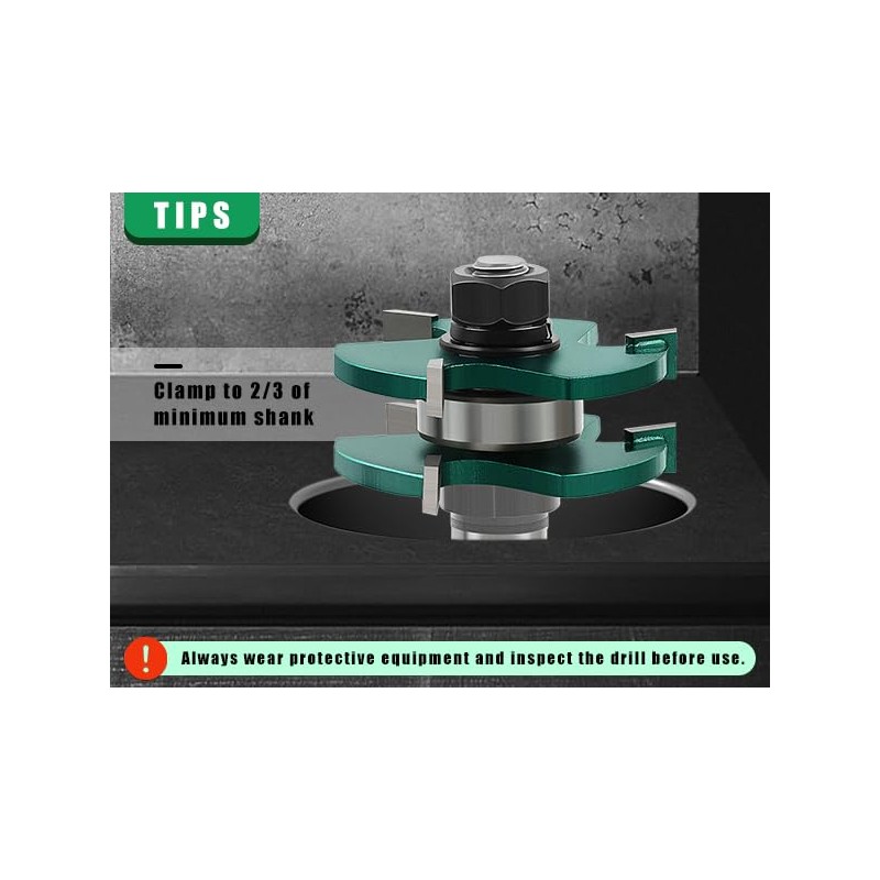 Knoweasy Professional Tongue and Groove Router Bit Set with 1/2