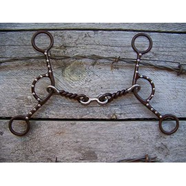 EvoGold Hilason Antique Brown Short Shank Lifter Horse Bit Dog Bone Mouth