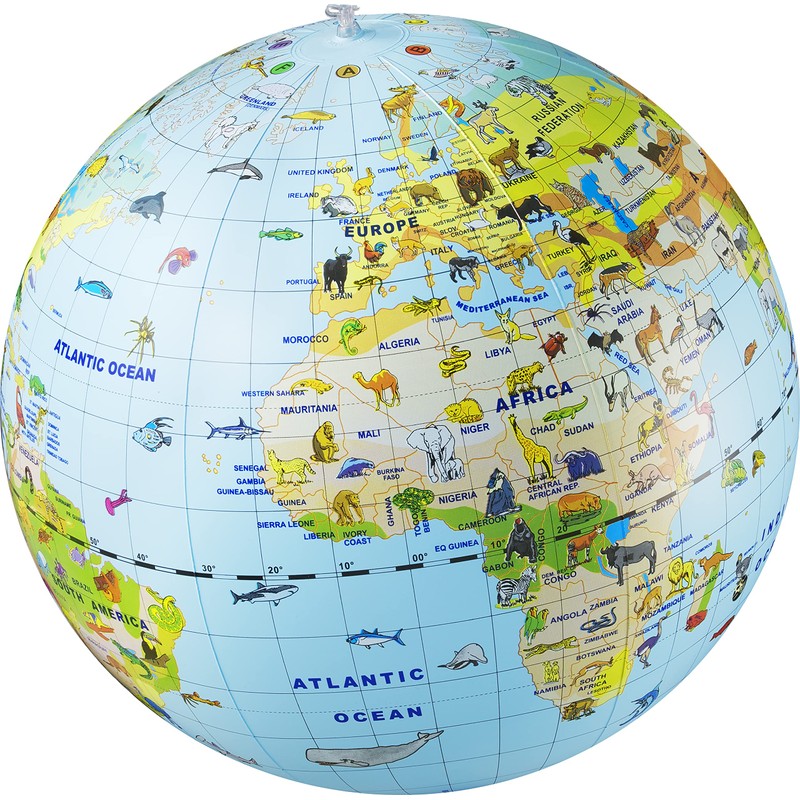 Aufblasbarer Globus, Tiere der Welt: 50 cm