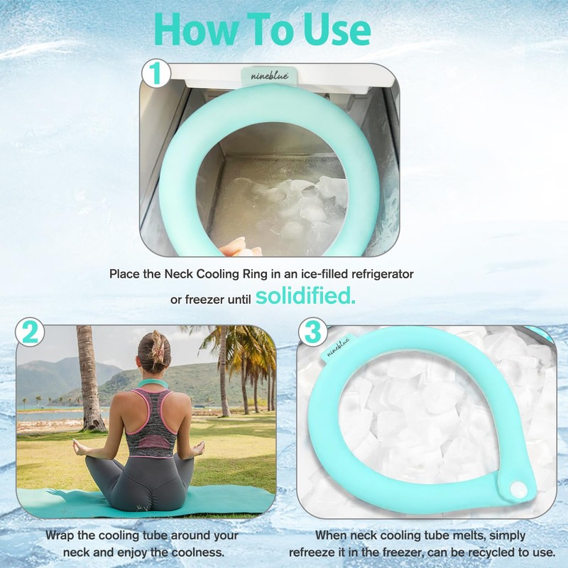 Neck Cooling Tube with Insulated Bag, Ice Neck Cooler Ring