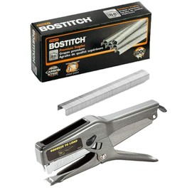 Premium Staples 0.25 Inch Leg Full Strip 5000 Pcs with Heavy Duty 45 Sheet Plier Stapler Full Strip Black