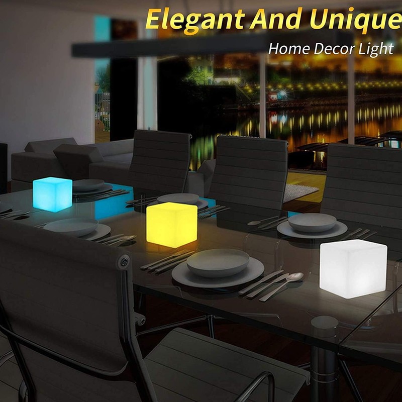 Cordless LED Cube Night Light USB Charging Cube Night Light