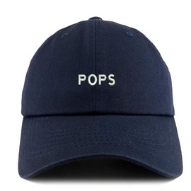 Trendy Apparel Shop Pops Embroidered Solid Adjustable Unstructured Dad Hat - Navy