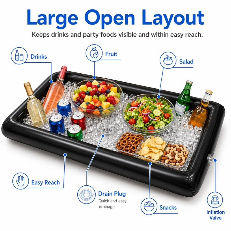2 Pack Inflatable Serving Bars (Black+White)