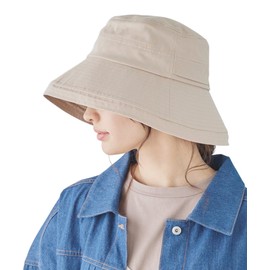 Milsa Women's Hat, Beautiful Silhouette, UV Protection, Wide Brim, Sun Protection, Sun Protection Hat, Large Size, Small Size, Breathable, Small Face Effect, Includes Chin Strap, Folding, Mirsa, Edge