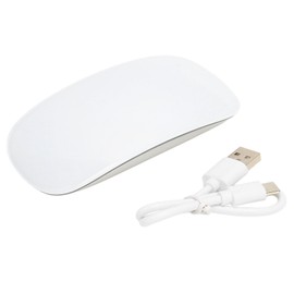 Wireless Mouse Silent Low Decibel Rechargeable Ergonomic Portable Touch Wheel Design Type C Mouse for Home Office White